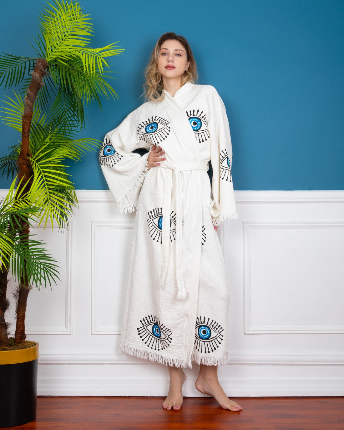 Turkish Evil Eye Kimono Robe