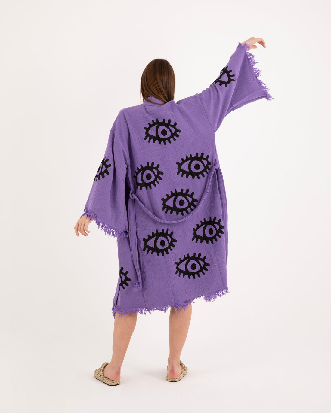 Evil Eye Purple Kimono Robe