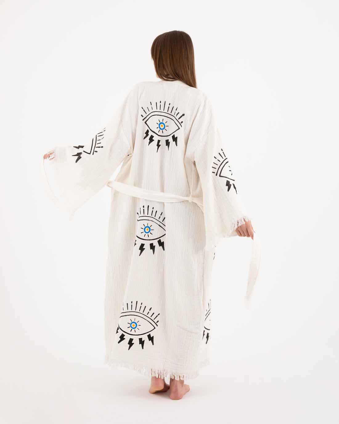 Lightning Eye Pattern White Kimono